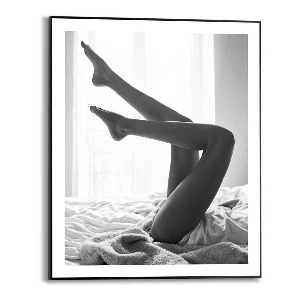 Kunstdruck Frau MDF - Schwarz / Weiß