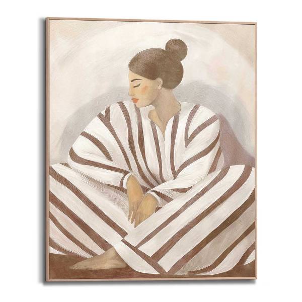 Kunstdruck Zen Lady MDF - Braun