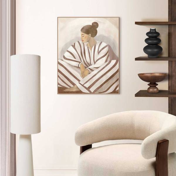 Kunstdruck Zen Lady MDF - Braun