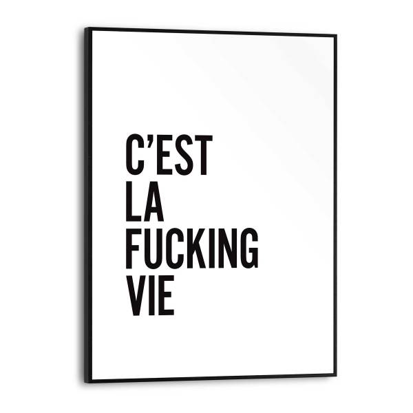 Impression La vie MDF - noir / blanc