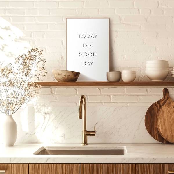 Kunstdruck Today MDF - Schwarz / Weiß