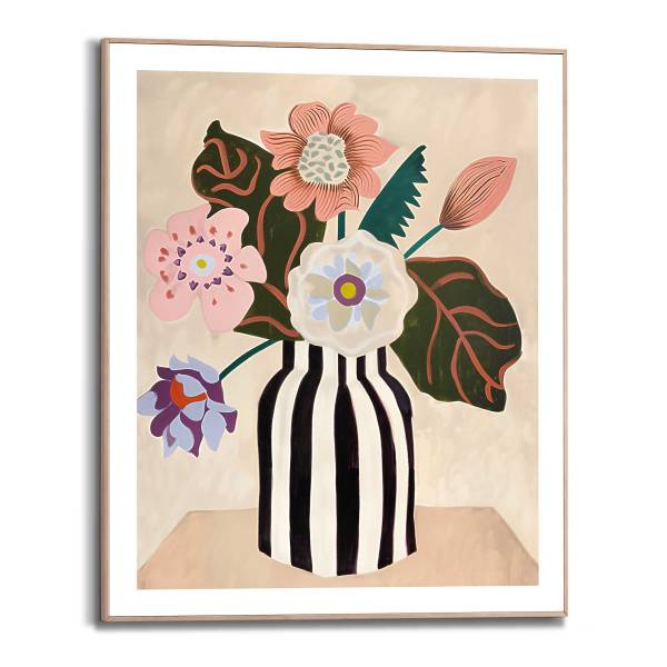 Kunstdruck Funky Flowers MDF - Multicolor