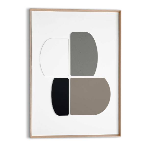 Holzbild Sculpted Silence MDF - Beige / Weiß