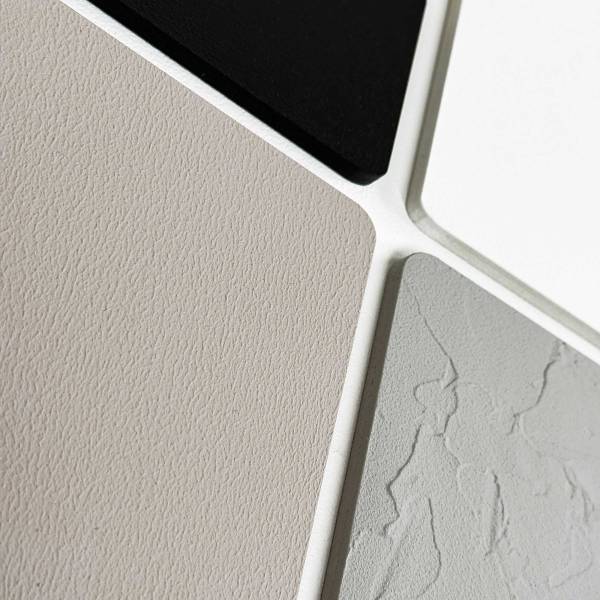 Holzbild Sculpted Silence MDF - Beige / Weiß