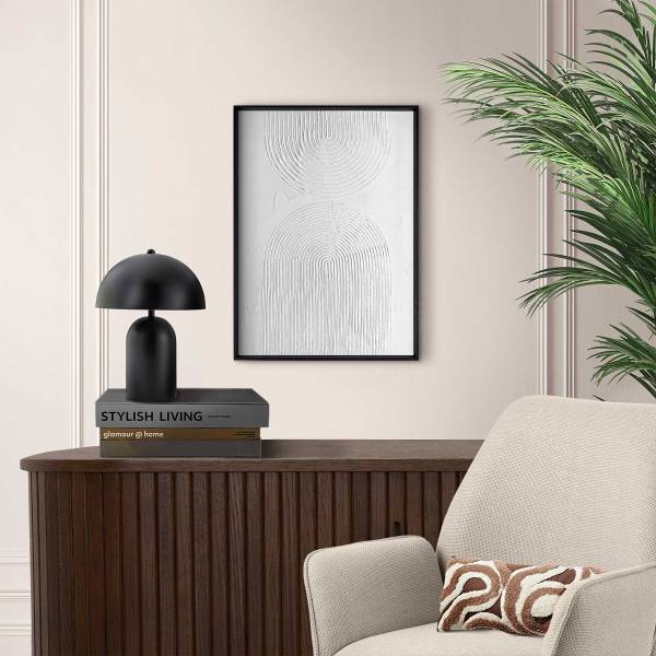 Holzbild Reliefbögen Typ A MDF - Schwarz / Weiß