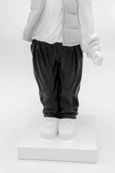 Dekofigur Balloon Boy Polyresin / Sicherheitsglas - Weiß