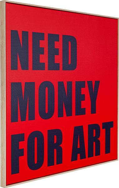 Leihnwandbild Need Money MDF / Papier - Rot