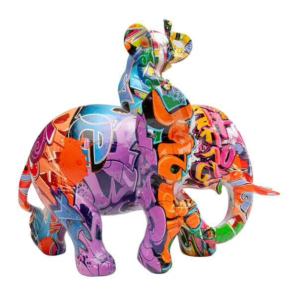 Dekofigur Elefant Dumbo Polyresin - Multicolor