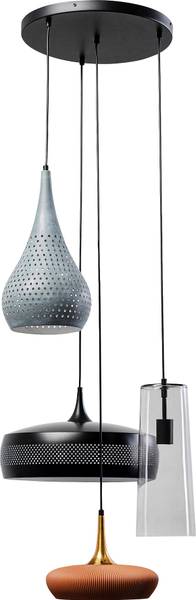 Pendelleuchte Melange Typ B Stahl / Klarglas - Grau / Braun