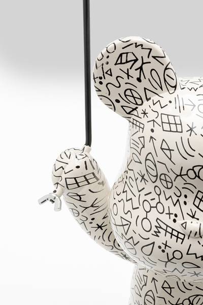 Dekofigur Balloon Bear Polyresin / Sicherheitsglas - Weiß / Roségold