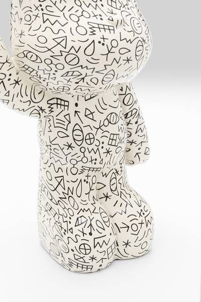 Dekofigur Balloon Bear Polyresin / Sicherheitsglas - Weiß / Roségold