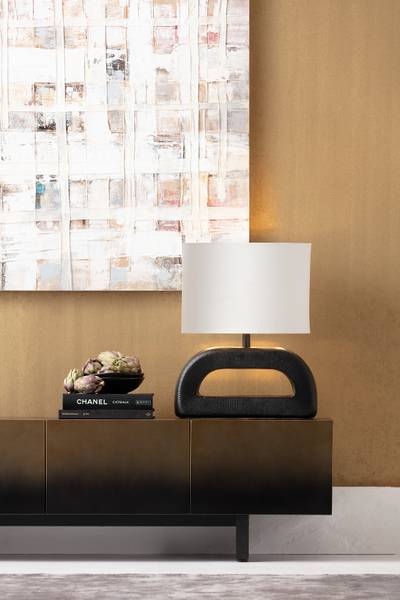 Leinwandbild Treccia Massivholz / Baumwollstoff - Beige