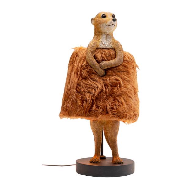 Tischleuchte Animal Meerkat Stahl / Polyresin - Braun