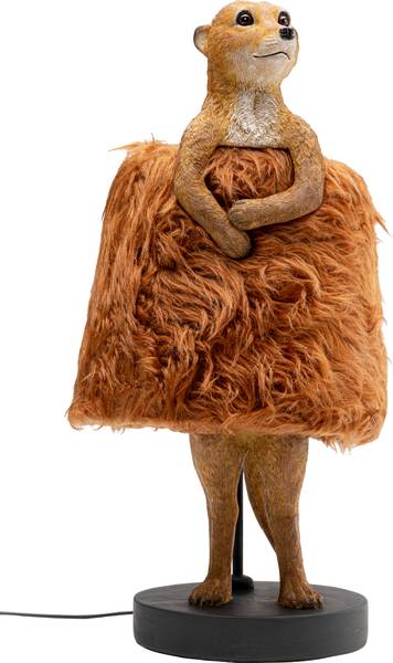 Tischleuchte Animal Meerkat Stahl / Polyresin - Braun