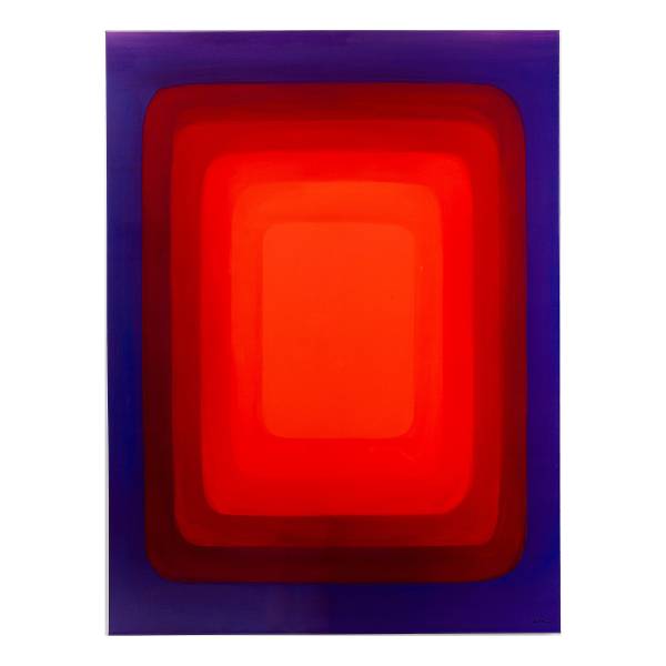 Leinwandbild Tendency Typ C MDF / Baumwollstoff - Rot / Blau