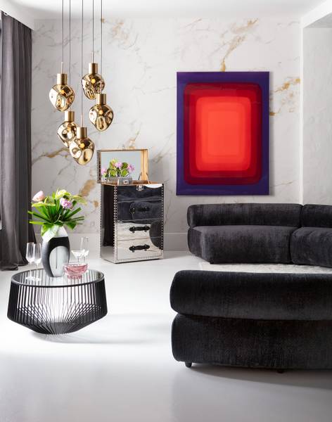 Leinwandbild Tendency Typ C MDF / Baumwollstoff - Rot / Blau