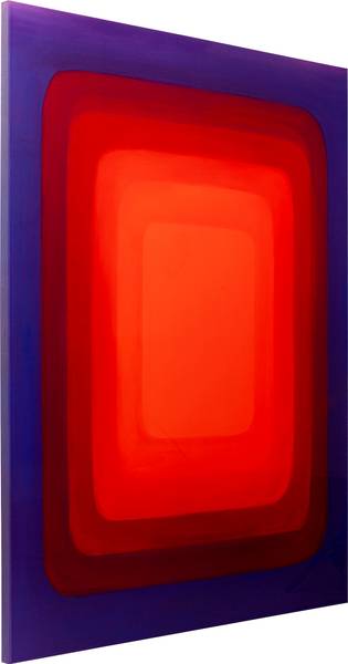 Leinwandbild Tendency Typ C MDF / Baumwollstoff - Rot / Blau