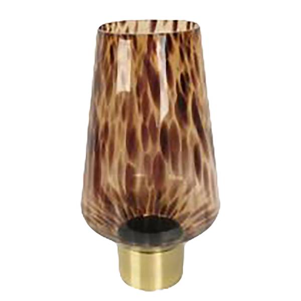 Vase Caramel Typ B Farbglas / Messing - Braun