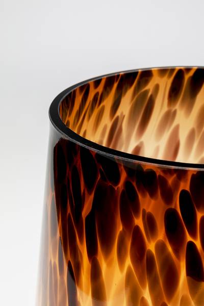 Vase Caramel Typ B Farbglas / Messing - Braun