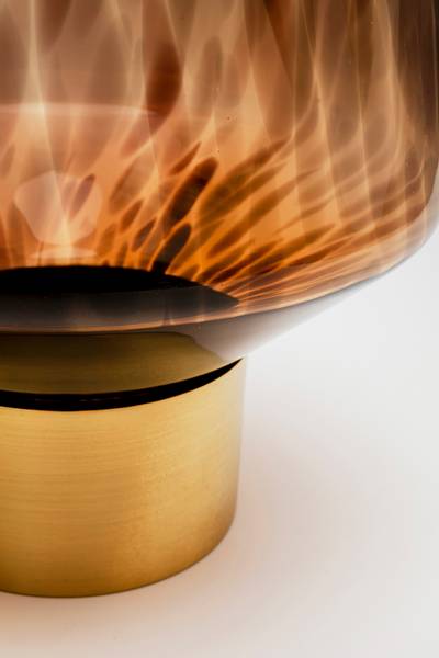 Vase Caramel Typ B Farbglas / Messing - Braun