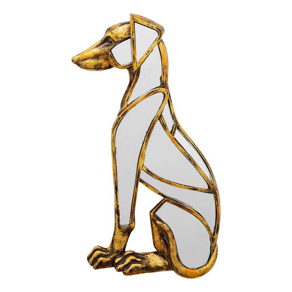 Wandspiegel Dog Polyresin / Spiegelglas - Gold