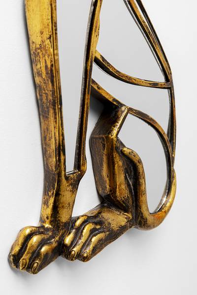 Wandspiegel Dog Polyresin / Spiegelglas - Gold