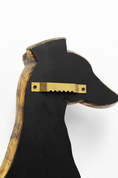 Wandspiegel Dog Polyresin / Spiegelglas - Gold