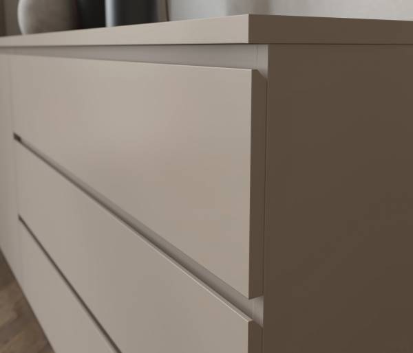 Dressoir YARA 4 lades zandgrijs