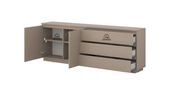 Dressoir YARA 4 lades zandgrijs
