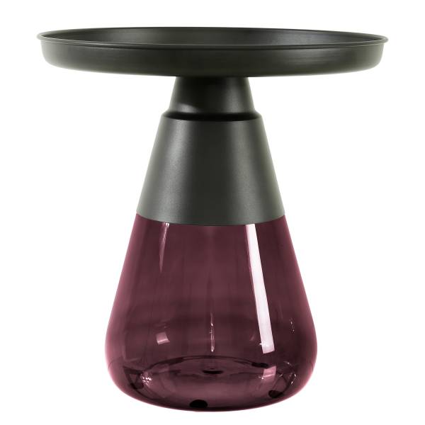 Couchtisch-Set Caviatta 2er-Set Glas / Metall - Dunkellila