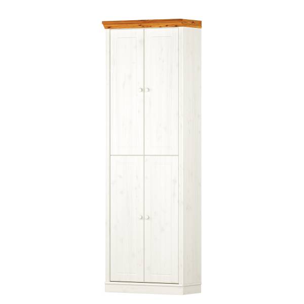 Massiver Schrank LILLEHAMMER Kiefer Weiß / Kiefer Honig
