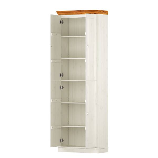 Massiver Schrank LILLEHAMMER Kiefer Weiß / Kiefer Honig