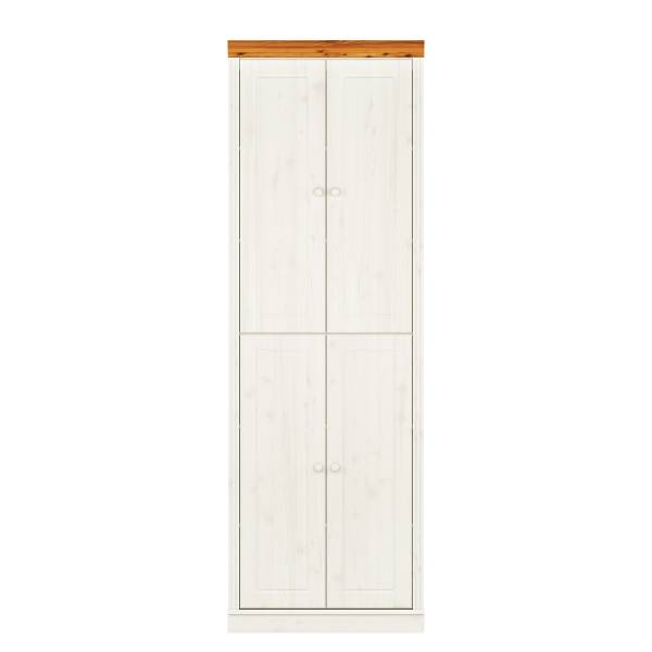 Massiver Schrank LILLEHAMMER Kiefer Weiß / Kiefer Honig