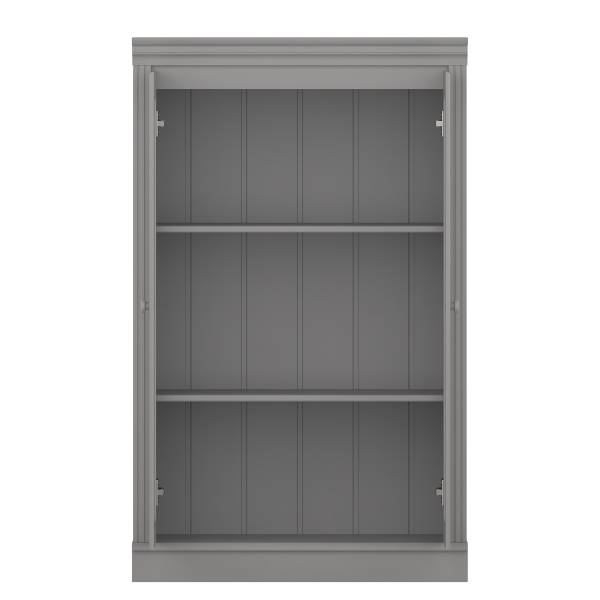Houten kast LILLEHAMMER met glasdeur grijs grenenhout