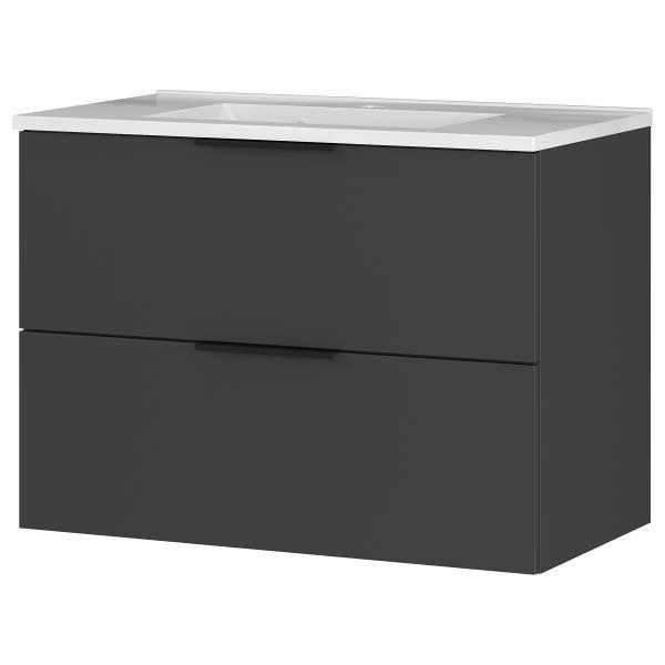 Wastafel Crandon grafietkleurig - Hoogte: 61 cm