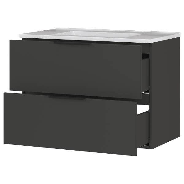Wastafel Crandon grafietkleurig - Hoogte: 61 cm