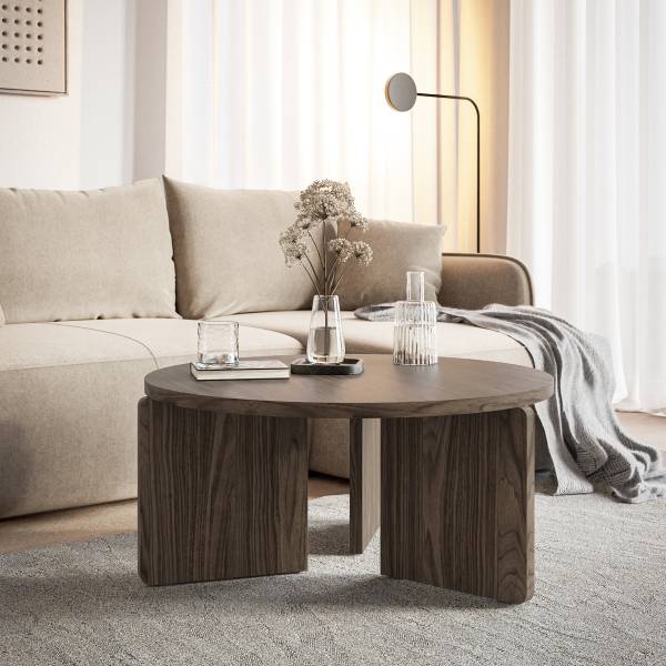 Salontafel Preffines - 88 cm donkere eikenhouten look