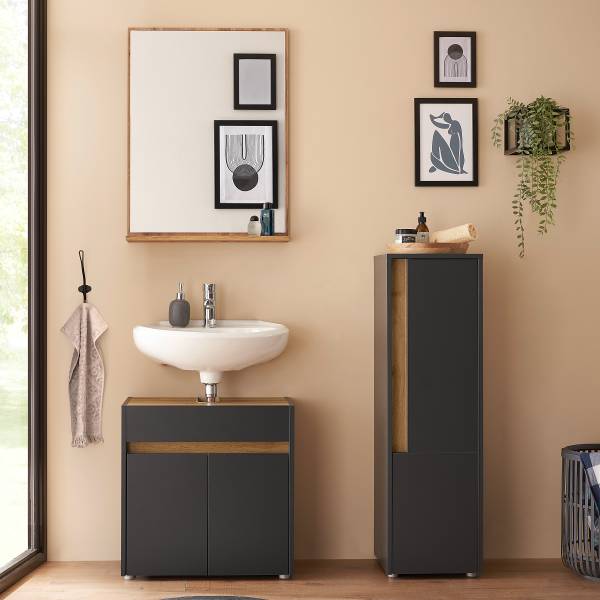 Badset Chinelas 3-teilig Midischrank Anthrazit