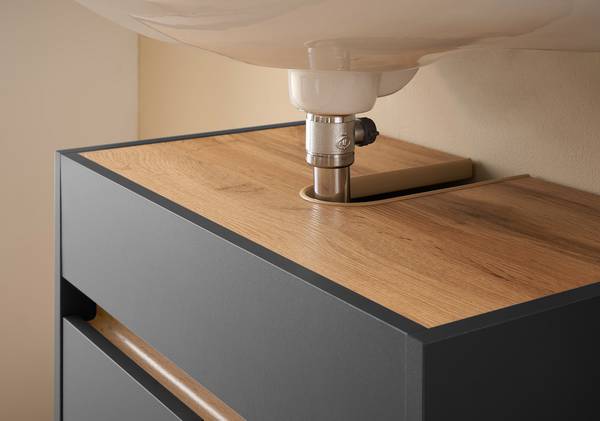 Badset Chinelas 3-teilig Midischrank Anthrazit