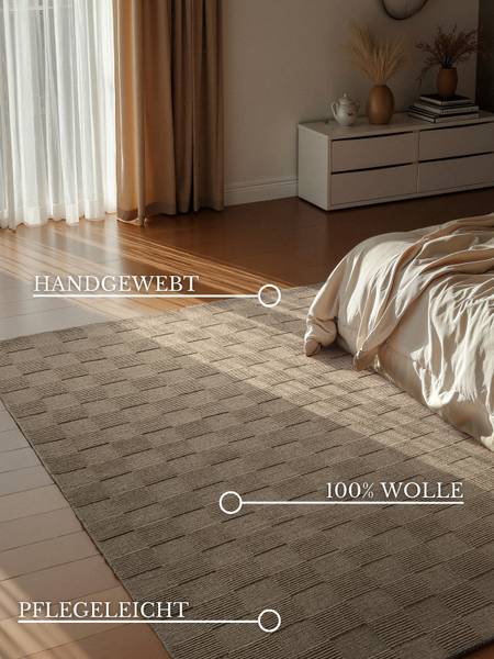Wollteppich Scala Wolle - Beige - 200 x 300 cm