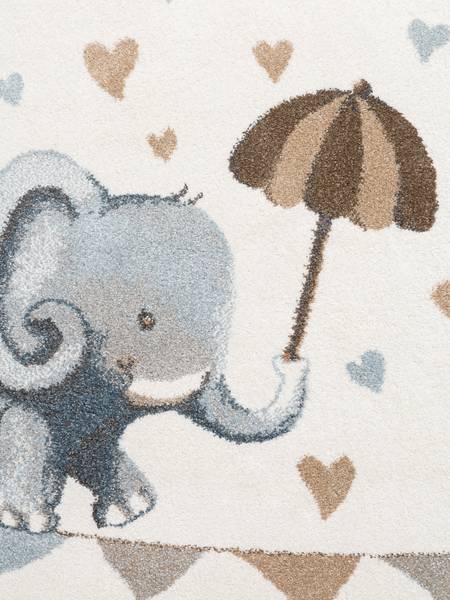 Kinderteppich Elephant Rainy Polypropylen - Creme