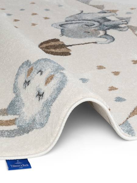 Kinderteppich Elephant Rainbow Polypropylen - Creme