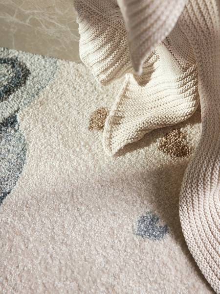 Kinderteppich Elephant Rainbow Polypropylen - Creme