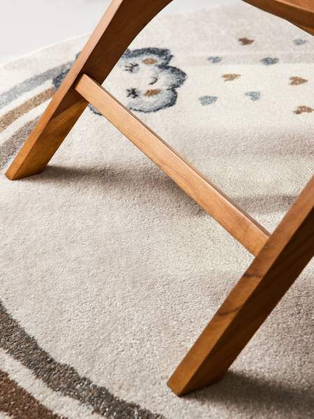 Kinderteppich Elephant Rainbow Polypropylen - Creme