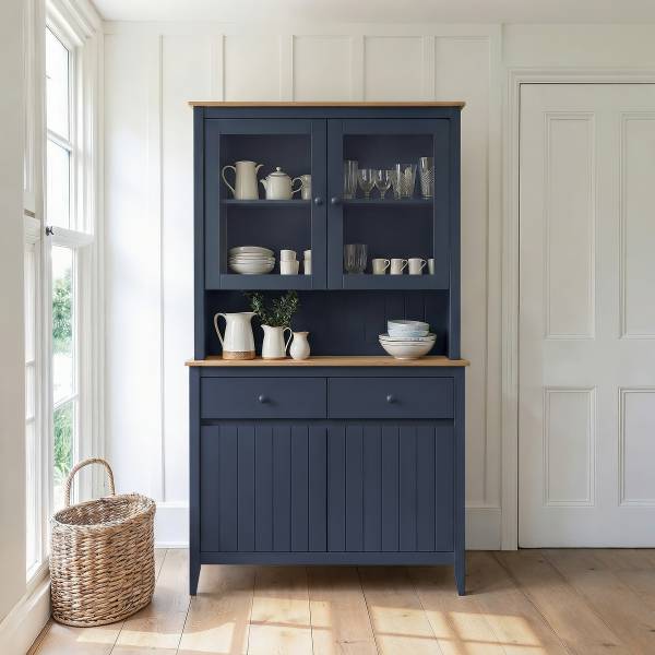 Massives Buffet ANDRAY Dunkelblau - Breite: 110 cm