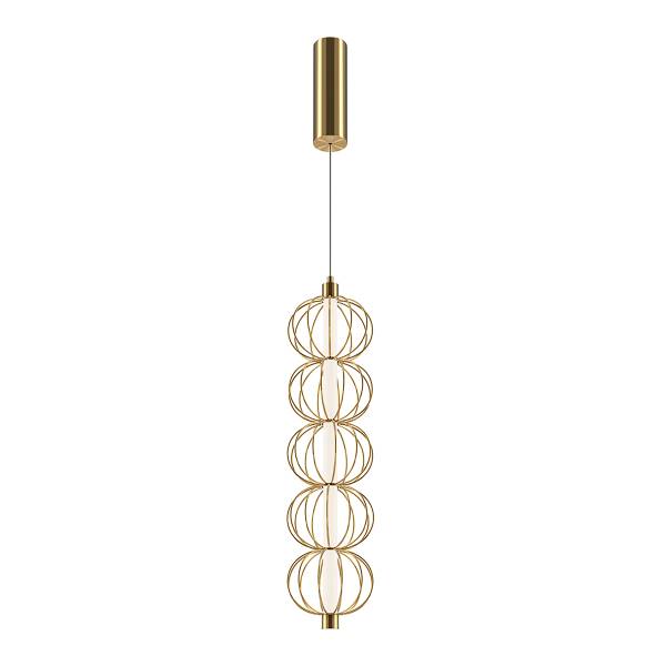 Suspension LED Cage Dorée A Silicone / Métal mélangé - 1 flamme