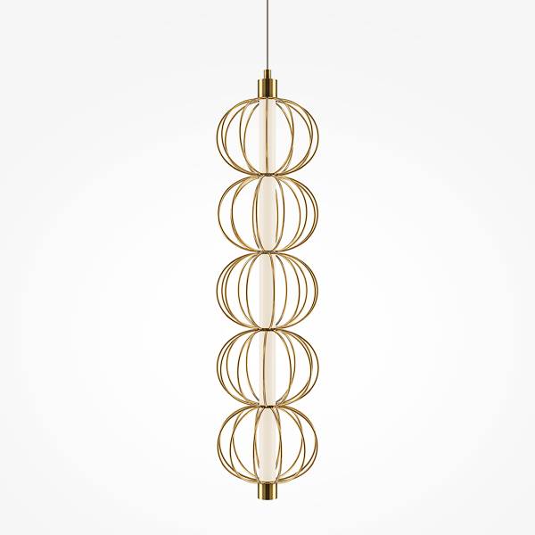 Suspension LED Cage Dorée A Silicone / Métal mélangé - 1 flamme