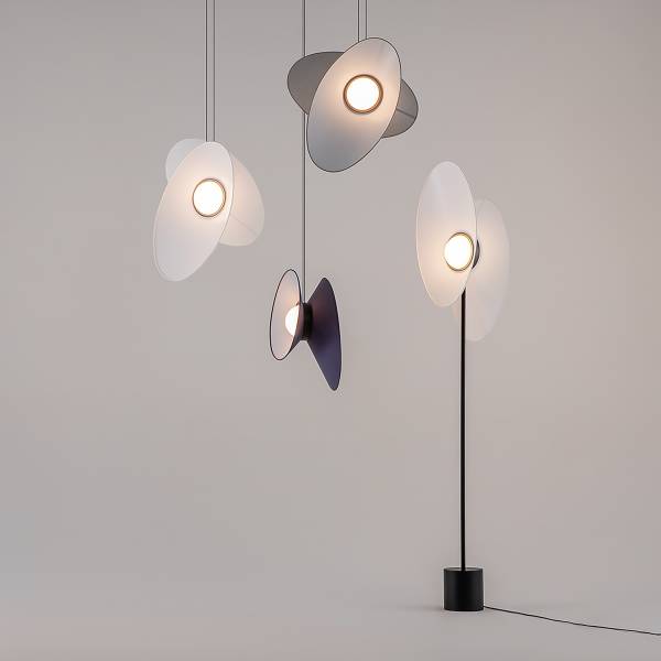 LED-Stehleuchte Evolution Mischgewebe / Aluminium - 1-flammig