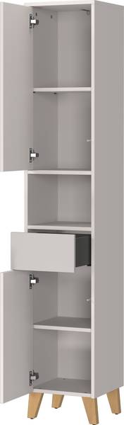 Badset Arnea 4-teilig Spiegelschrank Inklusive Beleuchtung - Kaschmir