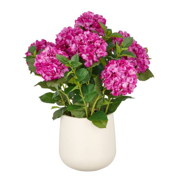 Kunstblume Hortensien Polyethylen / Polyester - Grün / Pink